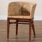 Bali & Pari Papua Modern Bohemian Natural Rattan and Walnut Brown Acacia Wood Dining Chair 242-13491-ZORO - alternate 7